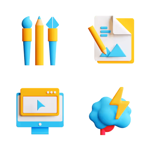 Vibrant technology-related icon at an angle