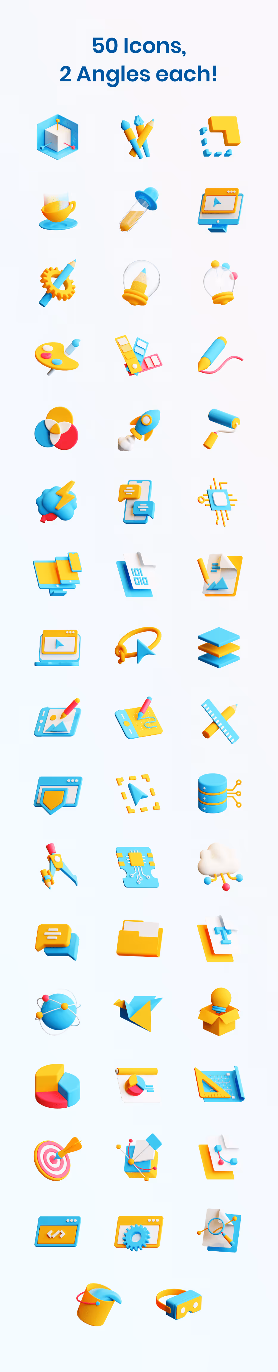 Detailed 3D icon representing creative concepts