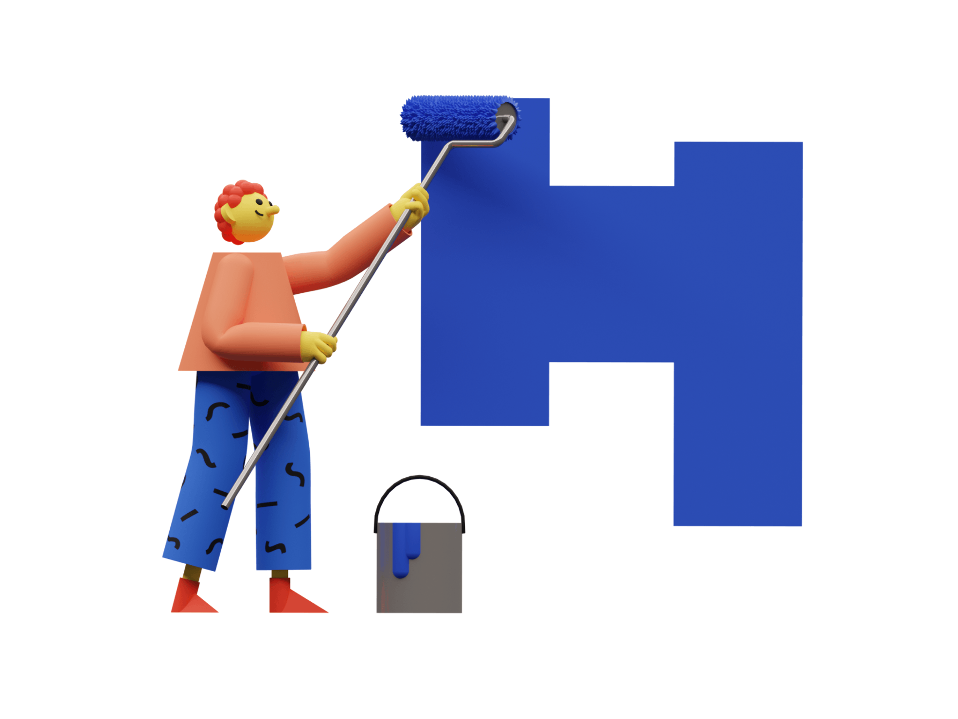 Vibrant 3D character illustration in an app
