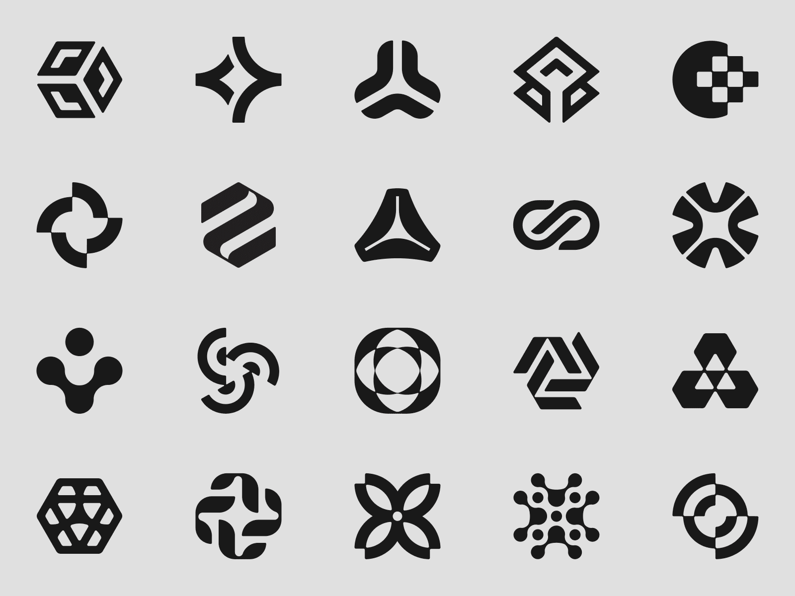 Geometric minimalistic logotype design example 1
