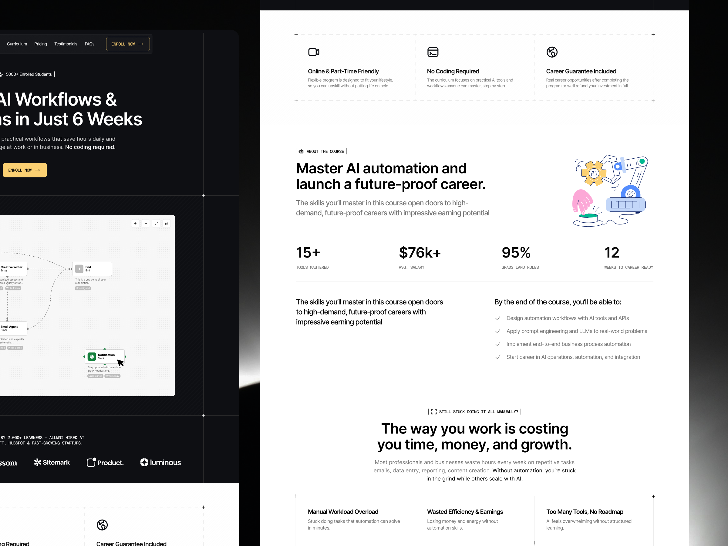 Courses section within Akari template