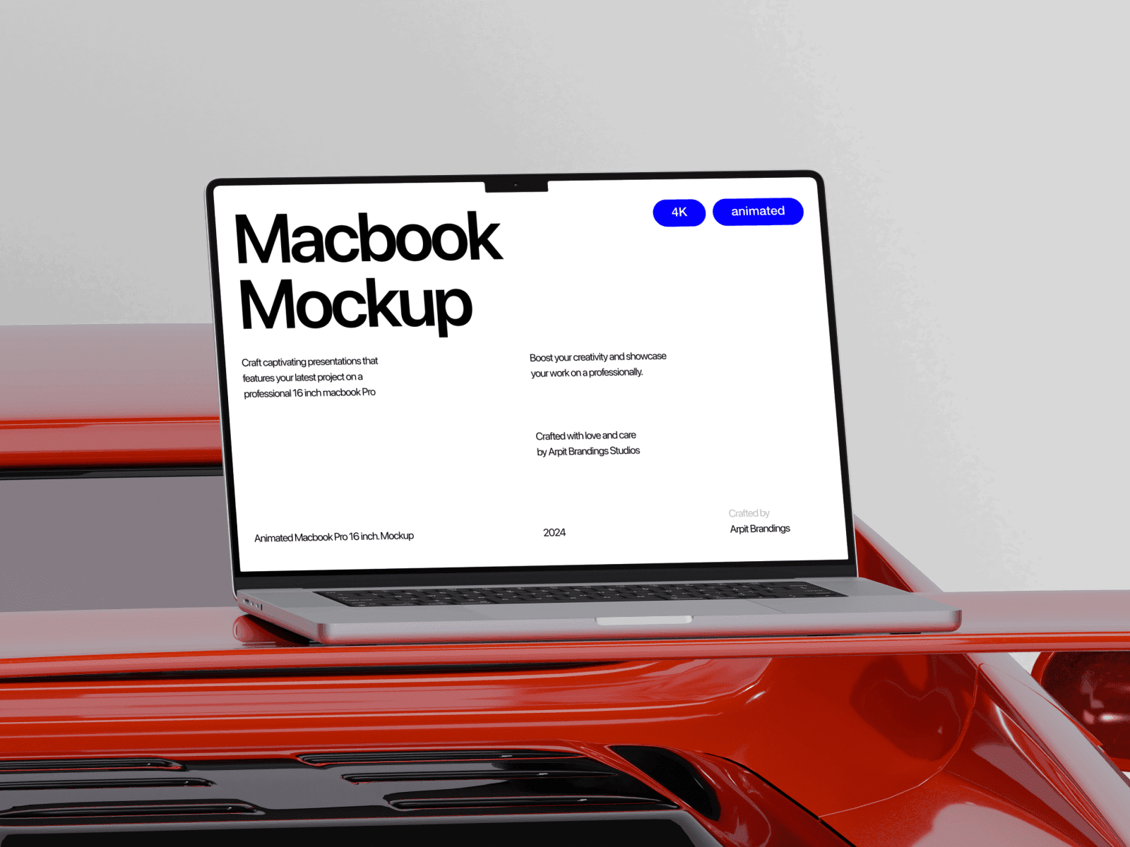 Close-up of the animated MacBook display