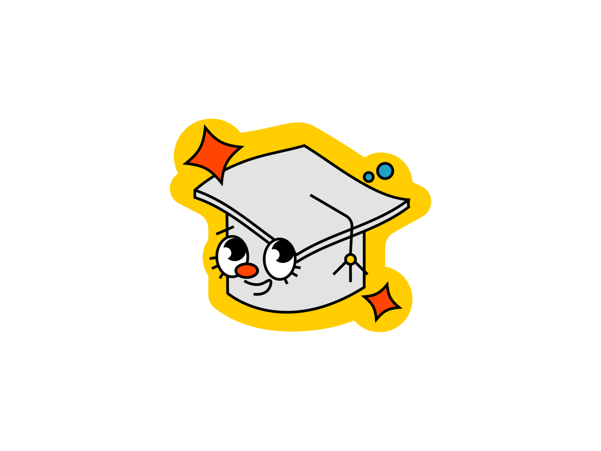 Bright animated sticker of a tropical drink