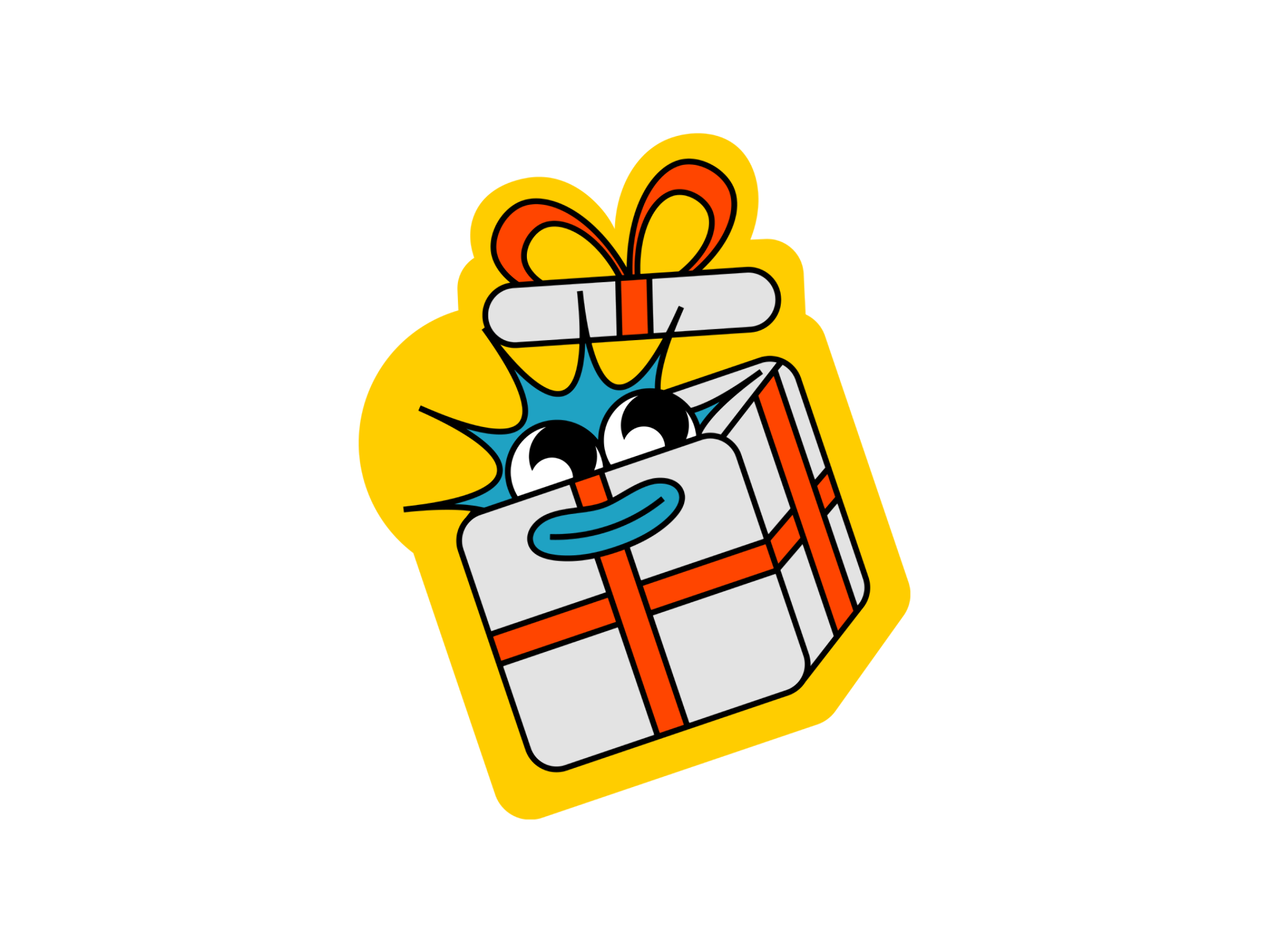 Animated sticker featuring a cheerful cat