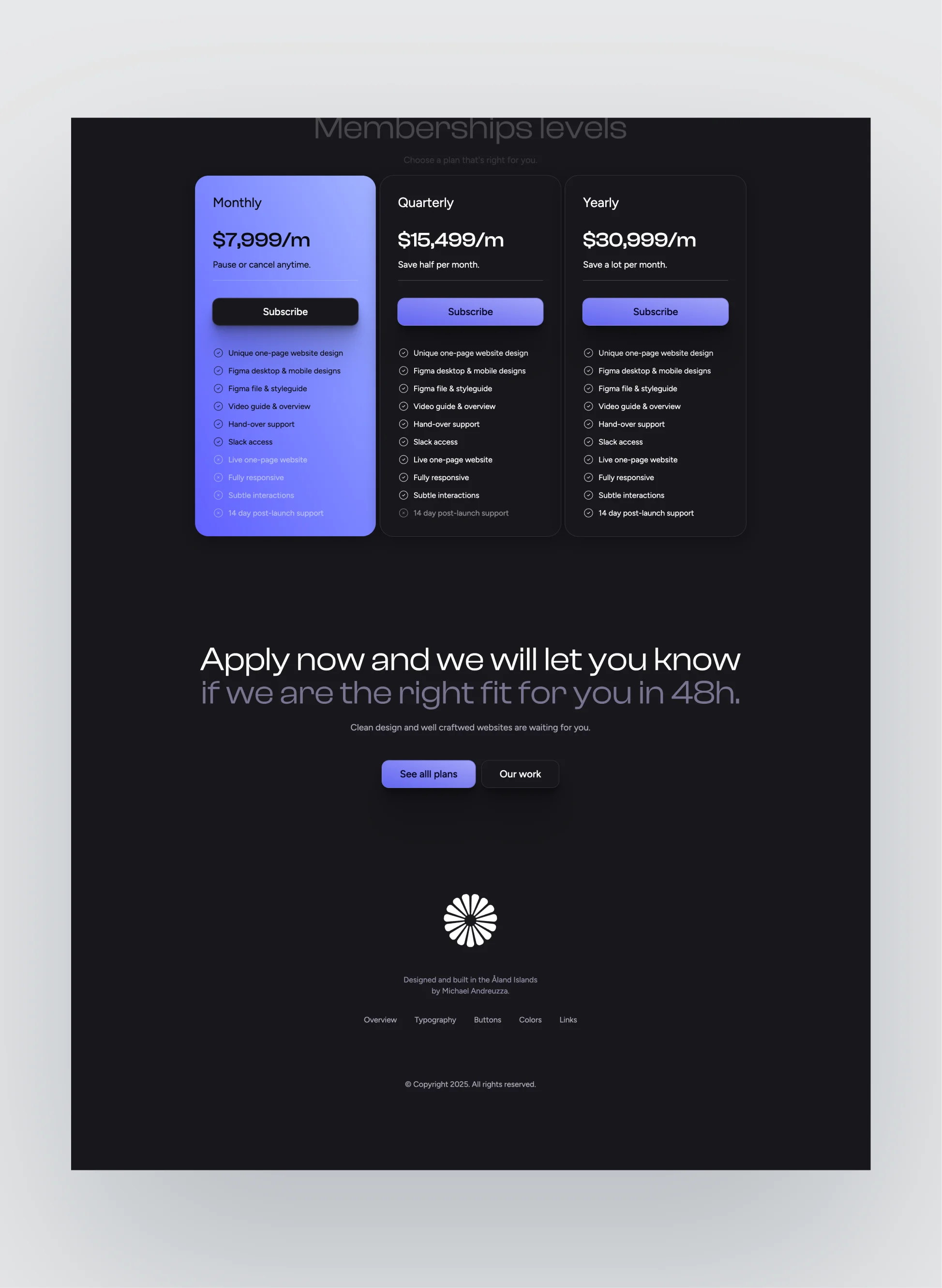 Aubergine template for studios