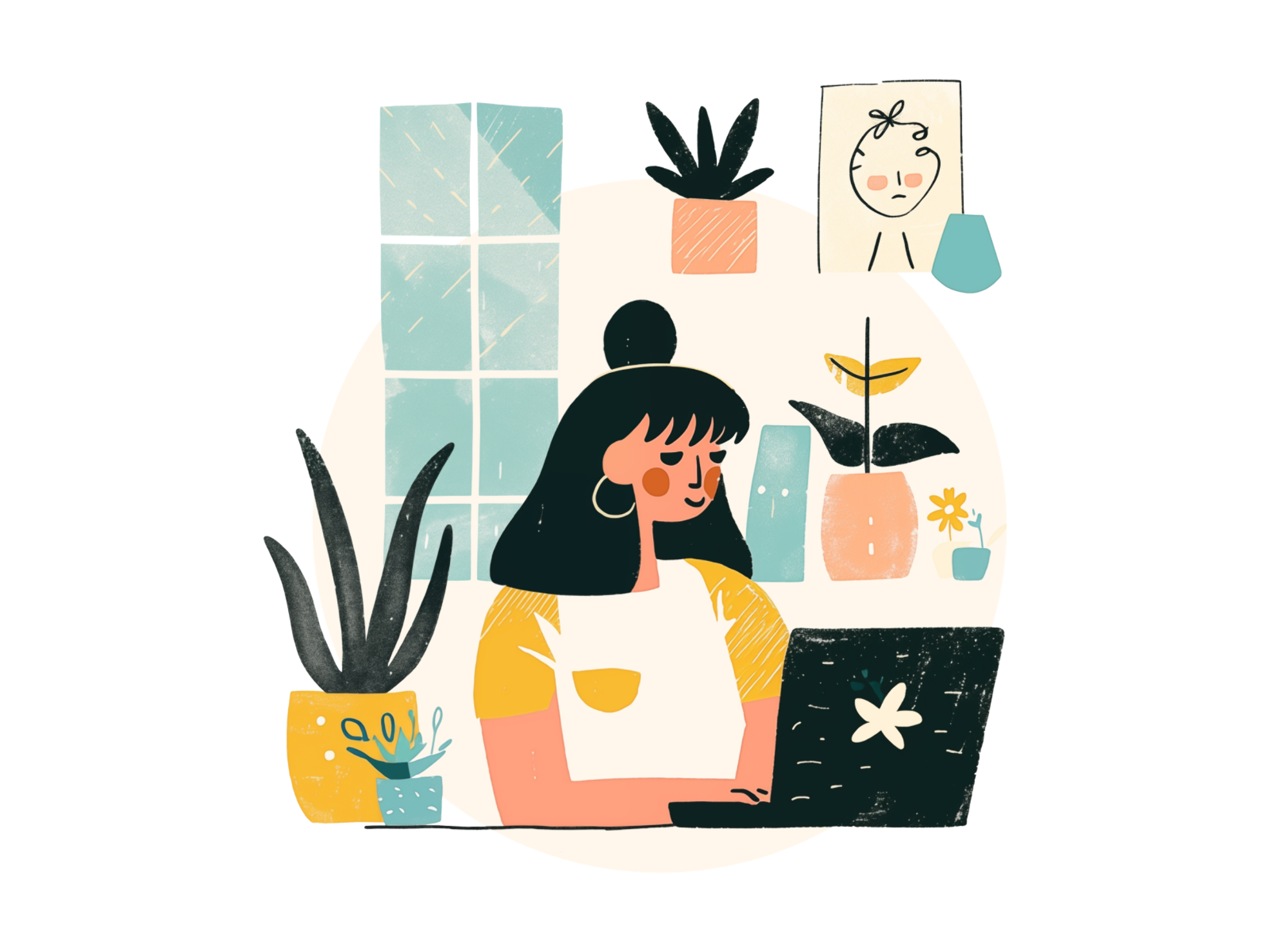 Cozy illustration of a warm living space