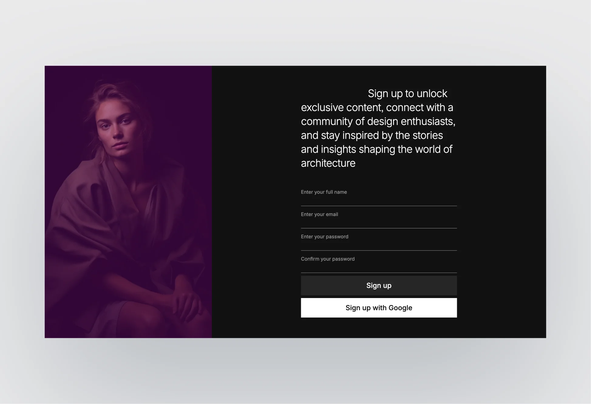Footer section of the Author website template