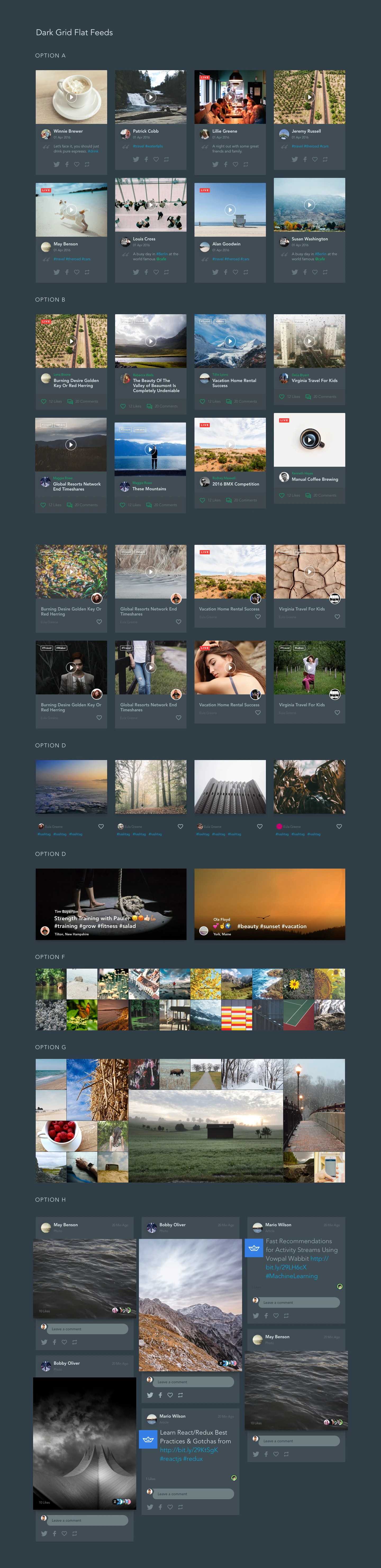 Sample social feed design from the Based Feed UI Kit