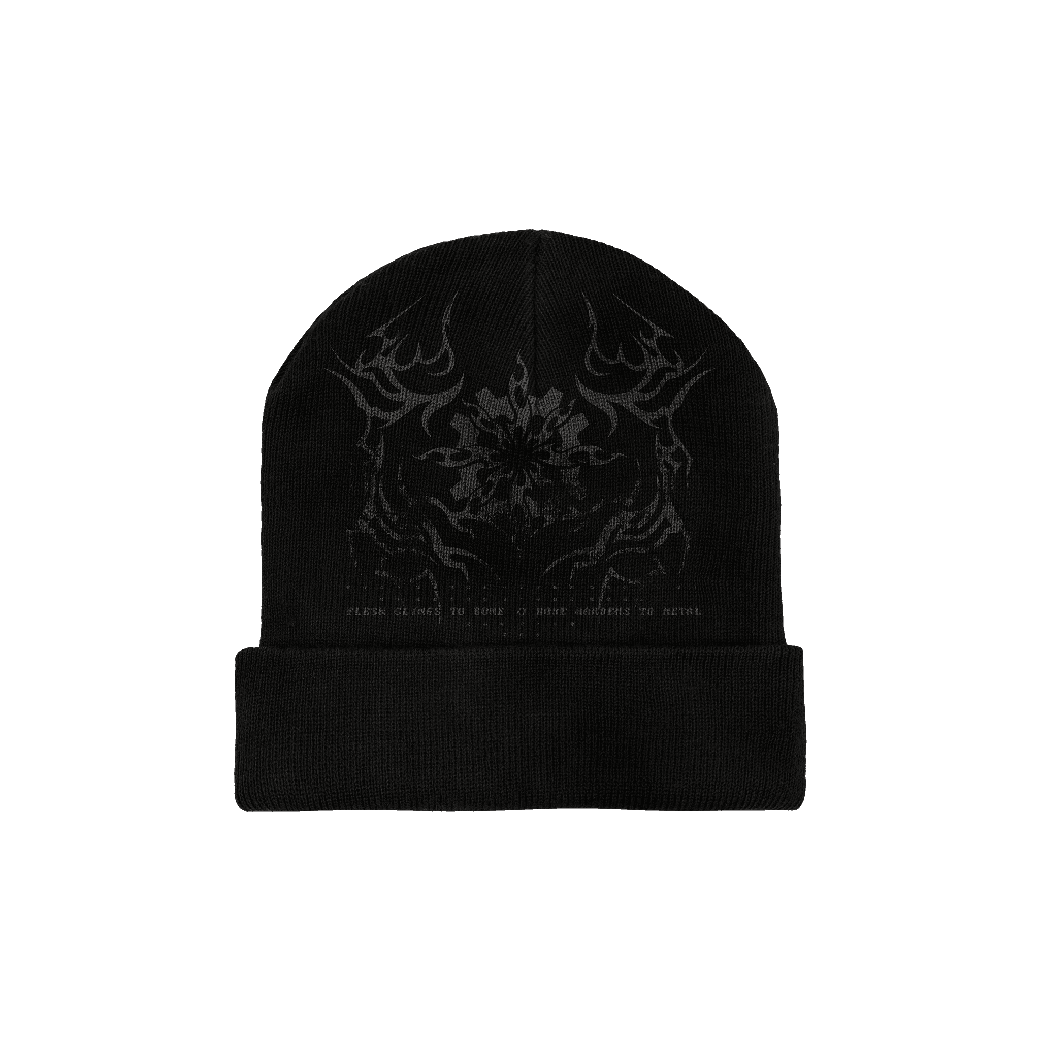 Close-up of beanie mockup texture and stitching details.