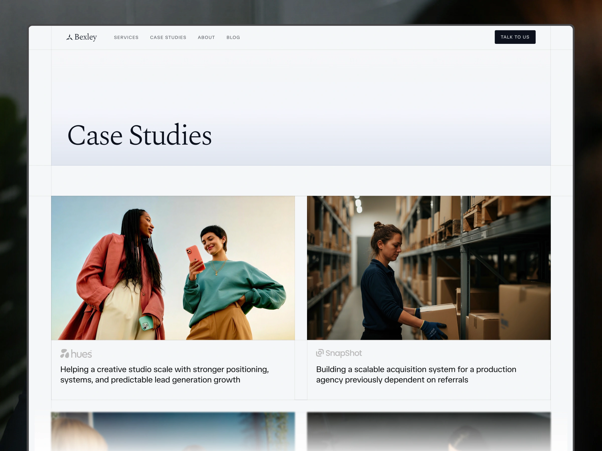 Bexley business contact page layout