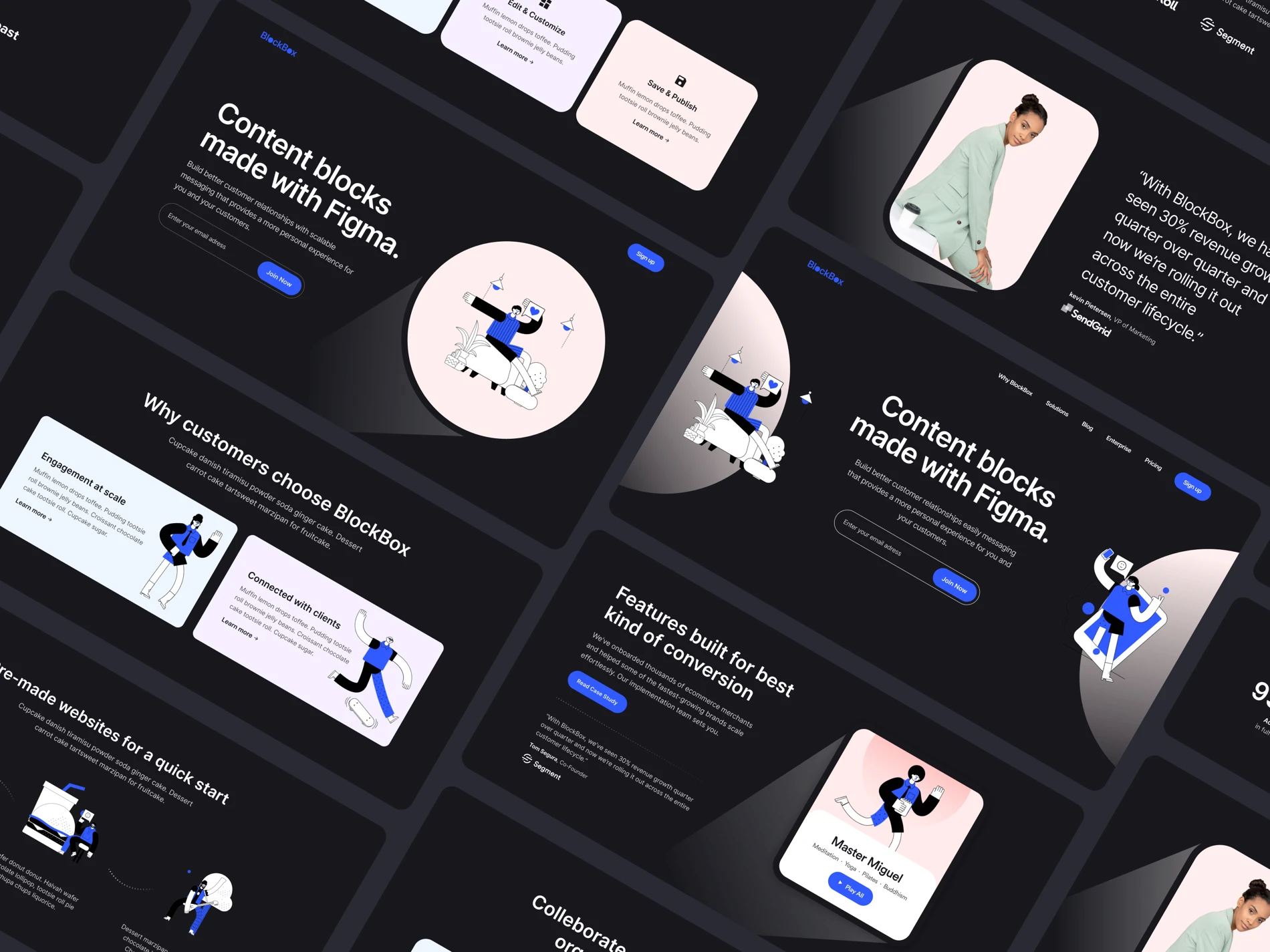 Blockbox Wireframe UI Kit preview 1 showing clean layout design
