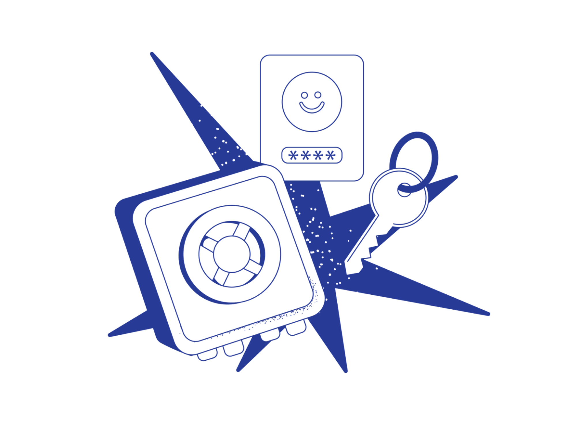 Blueshift illustration 1 with outline shapes