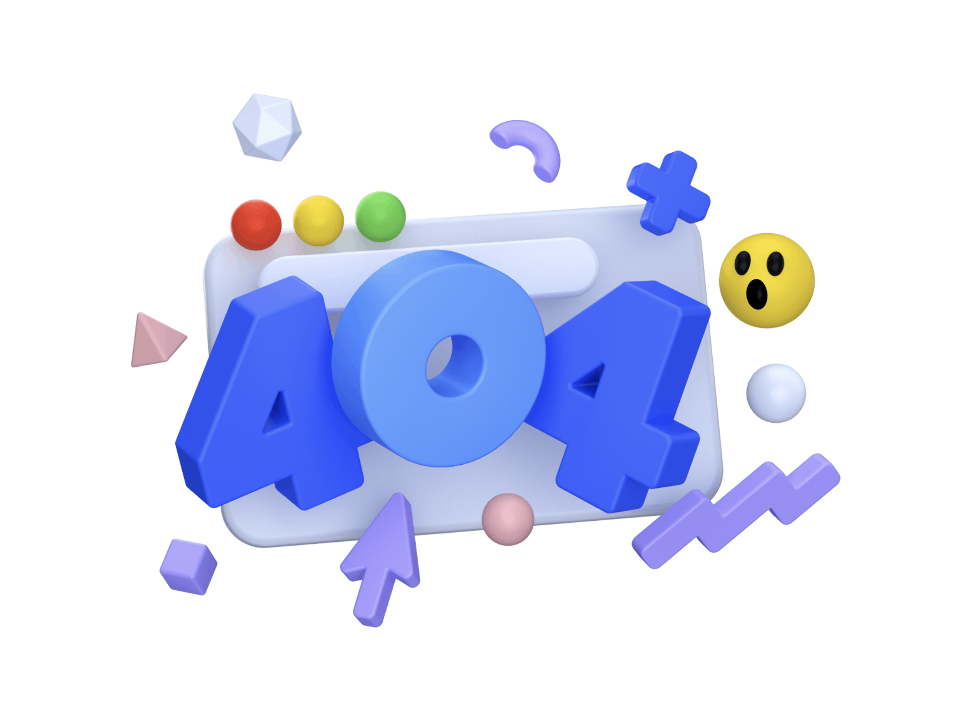 Bright colorful 3D flying elements illustration 1