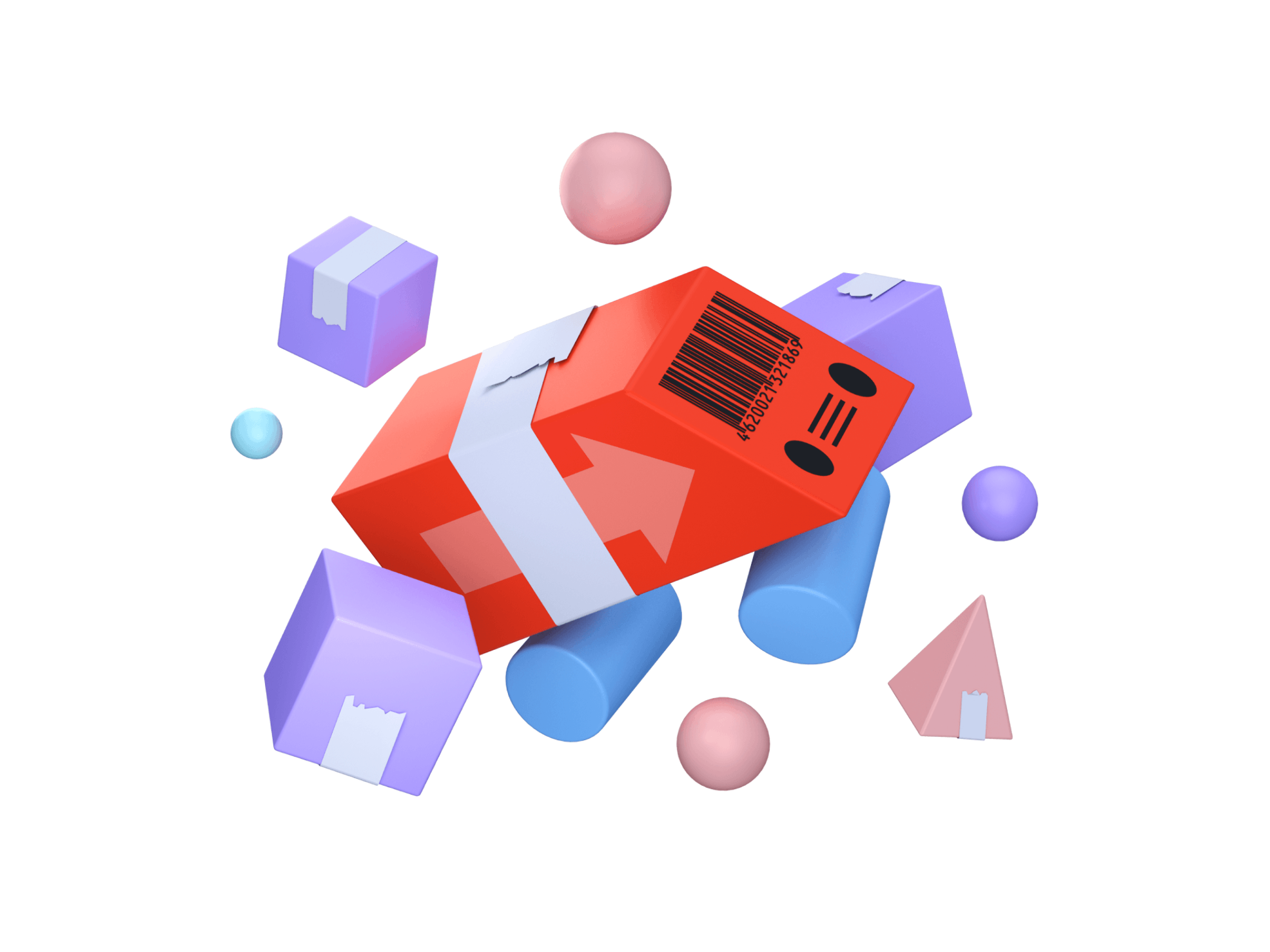Engaging colorful 3D artwork with flying elements 5