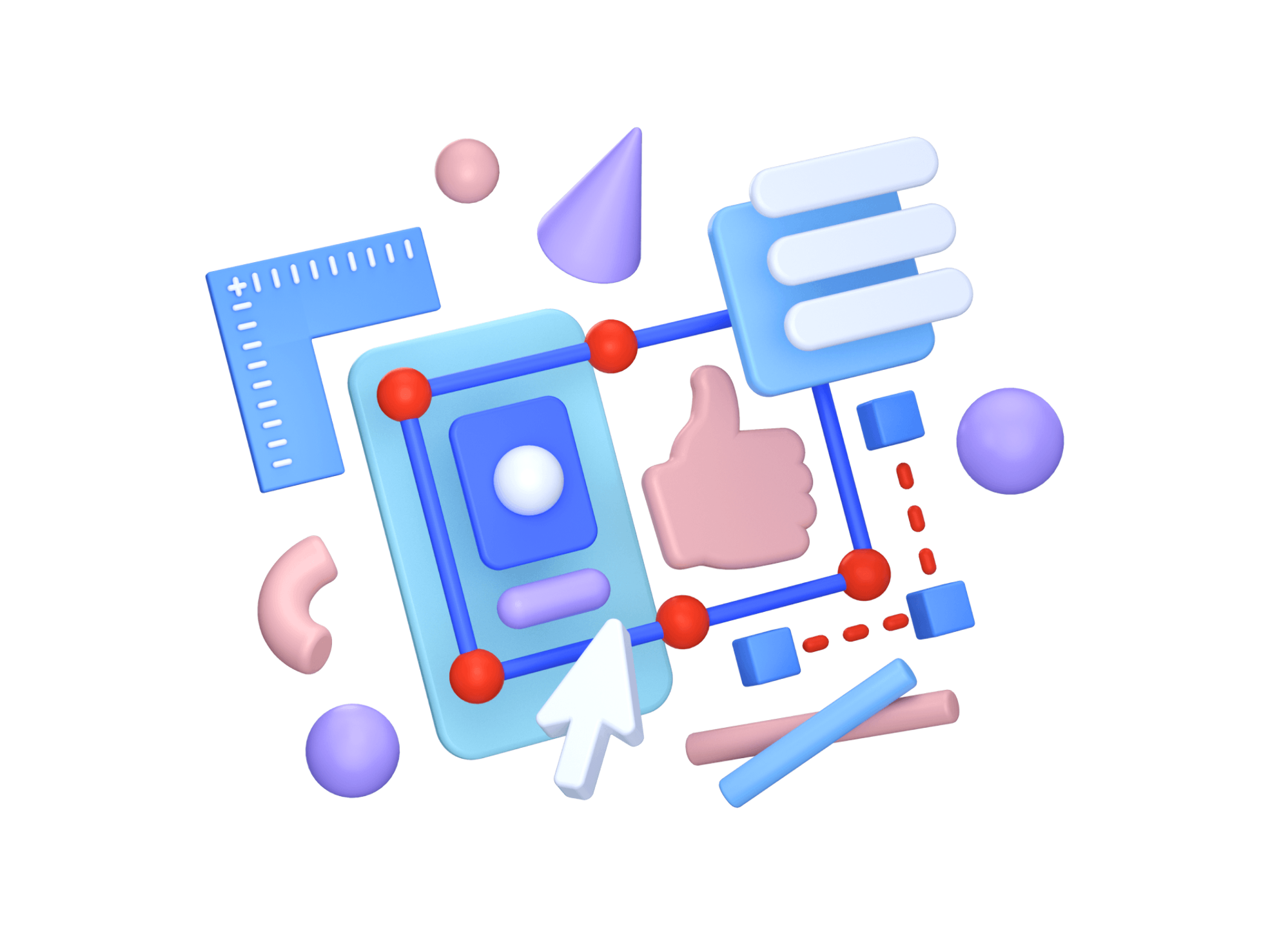 Dynamic illustration featuring bright 3D visuals 6