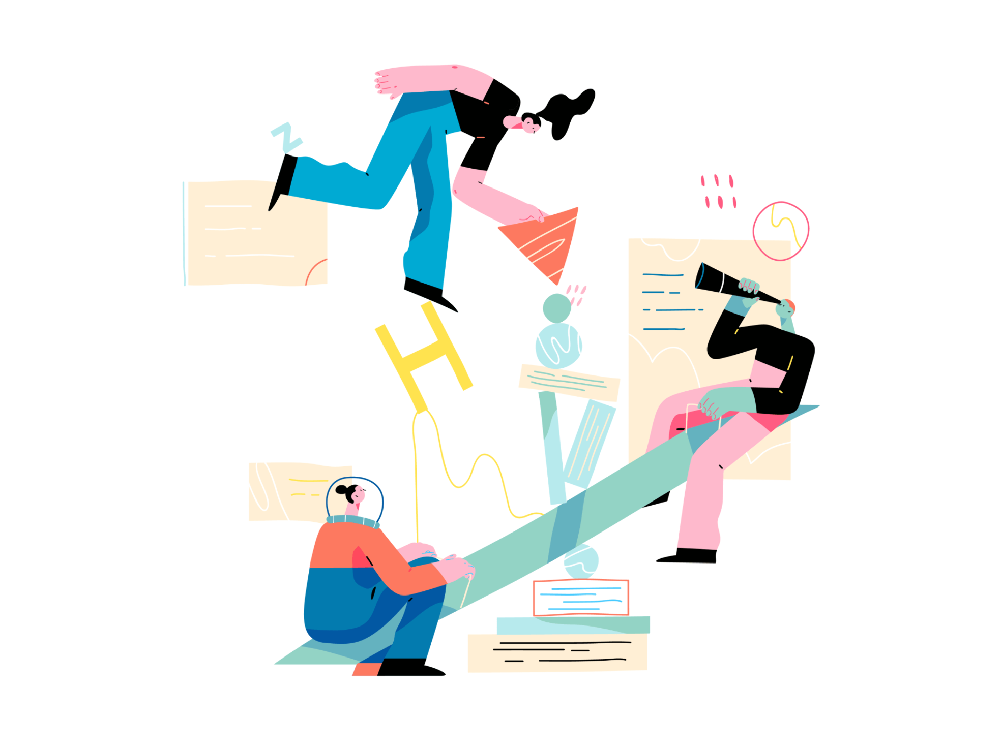 Iconic representations of technology and innovation.