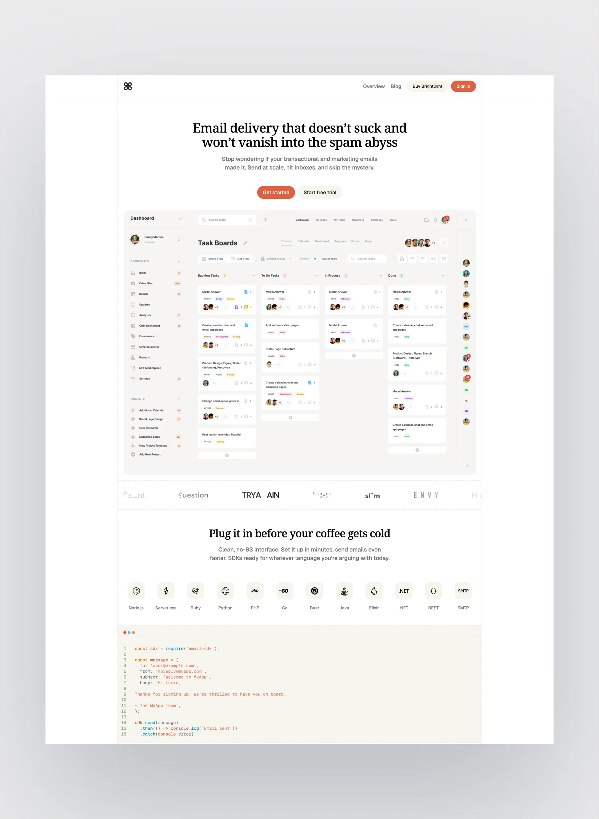 Brightlight features warm tones and modern design