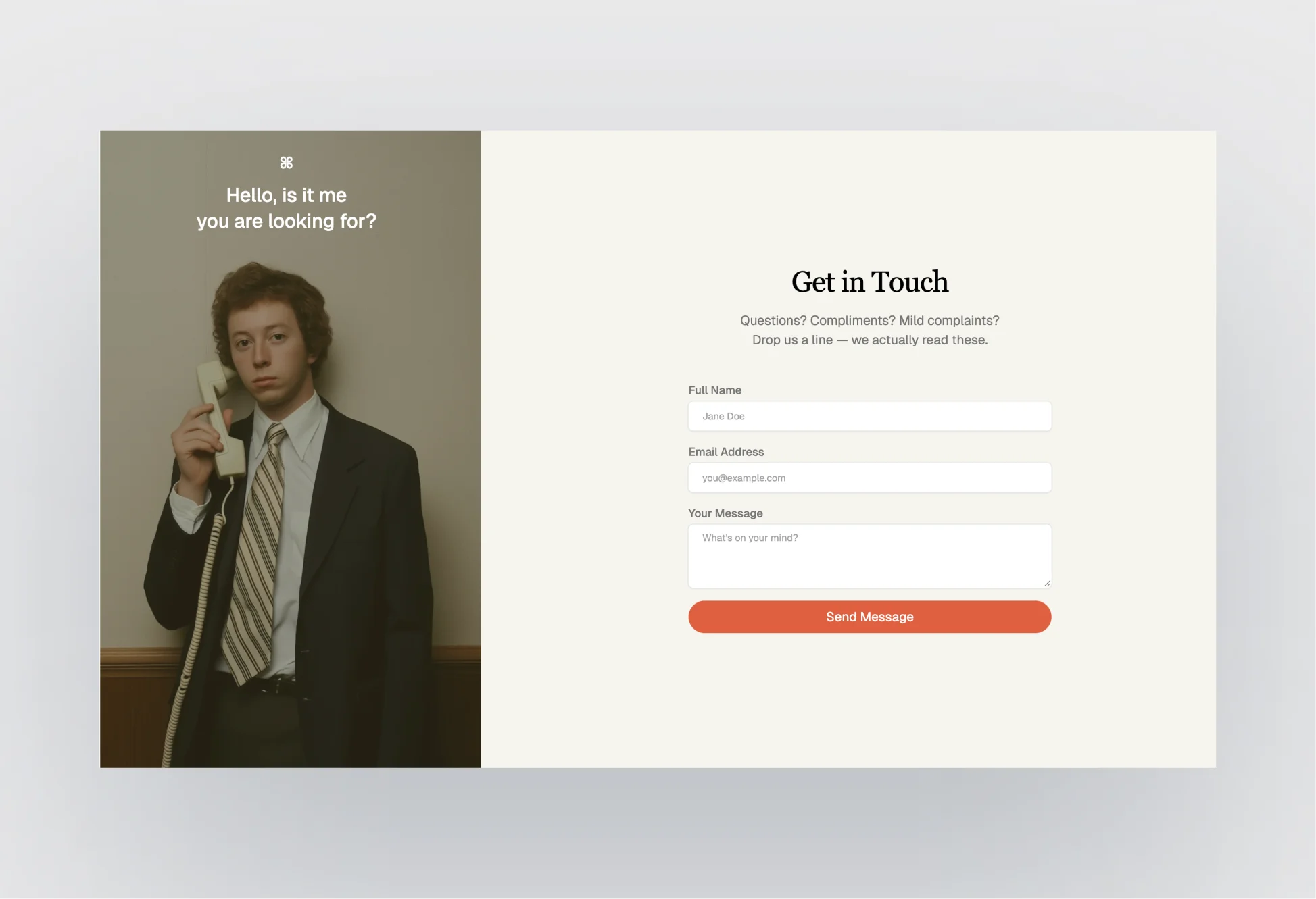 Warm-toned elements in Brightlight template