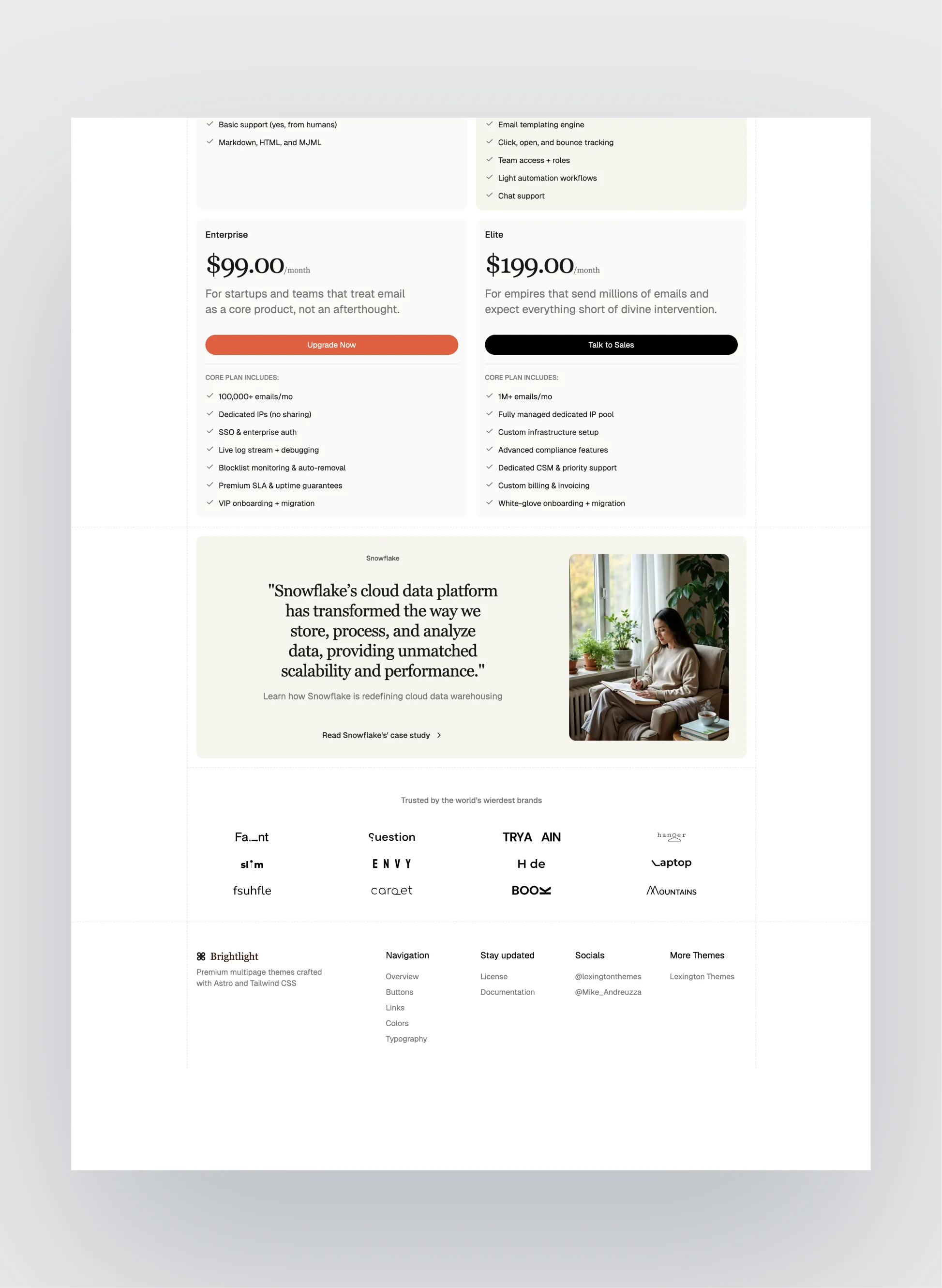 Clear call-to-action in Brightlight design