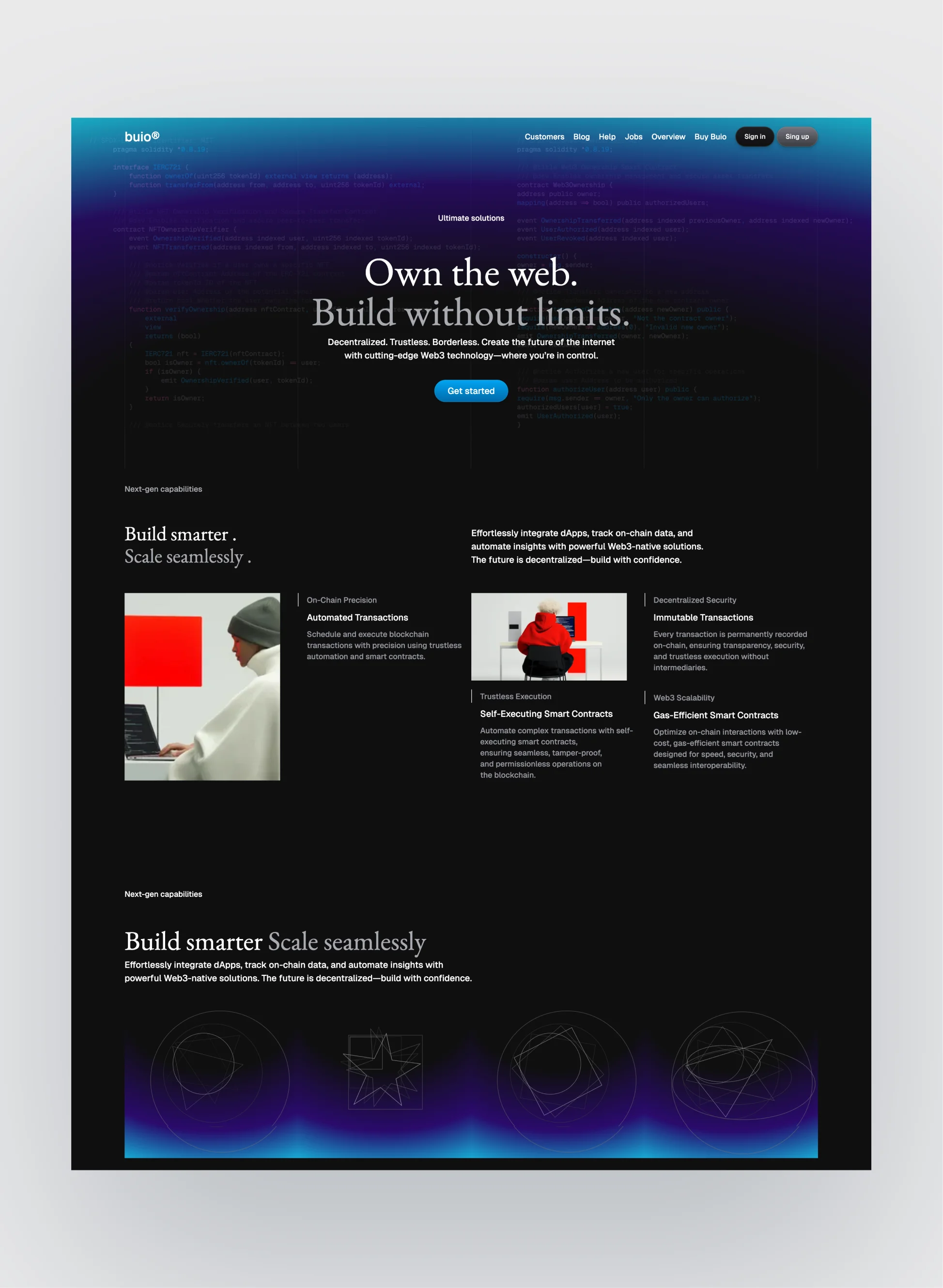 Buio template features overview