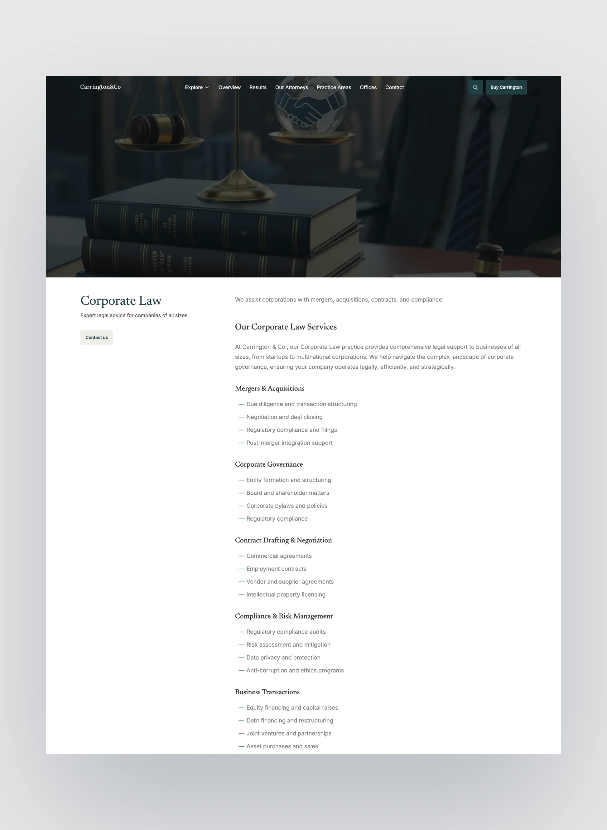Carrington contact form design