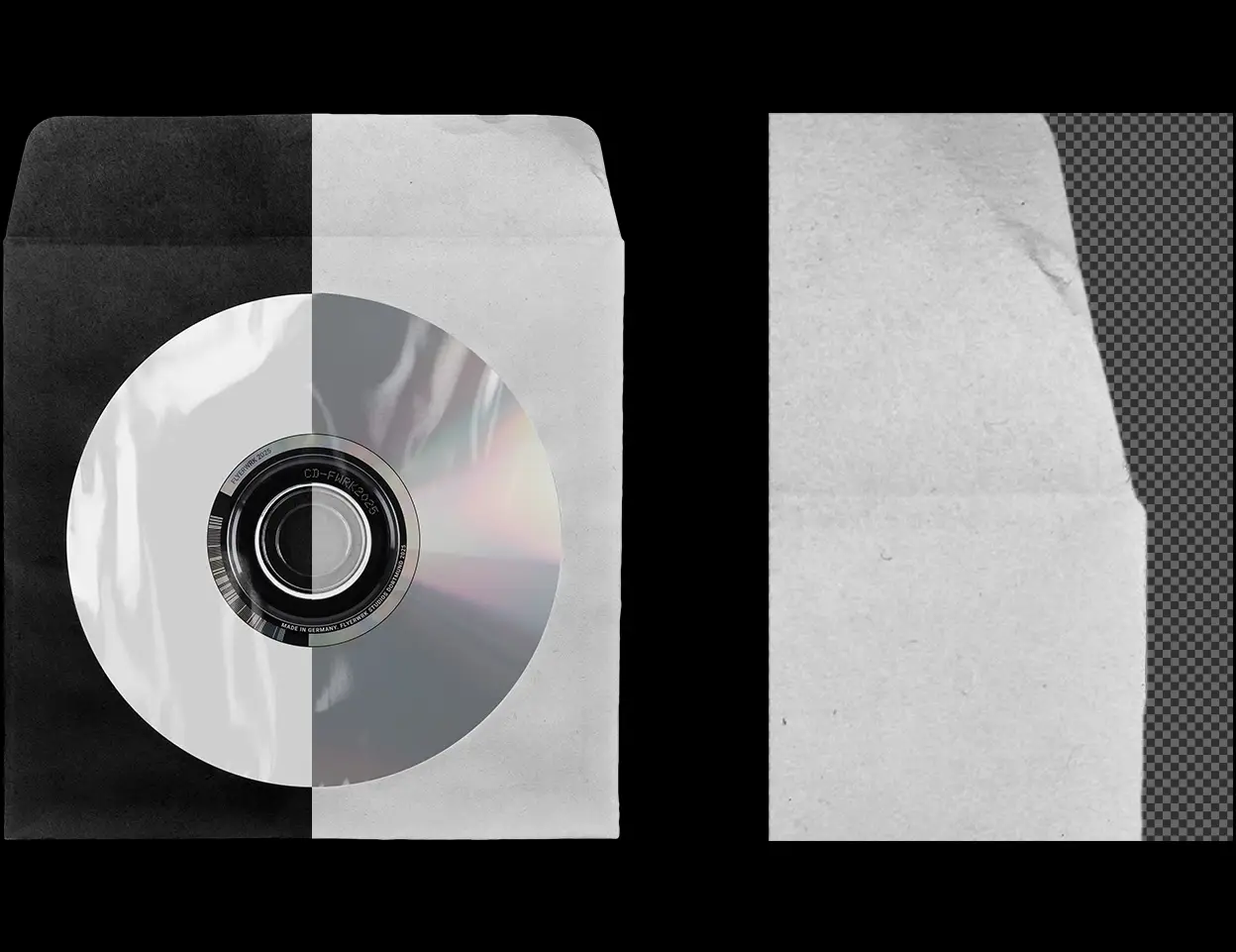 Editable album art displayed on the CD mockup