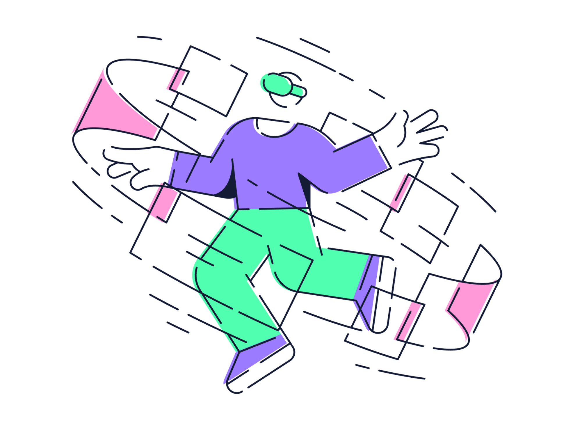 Vector illustration of a digital avatar related to NFTs