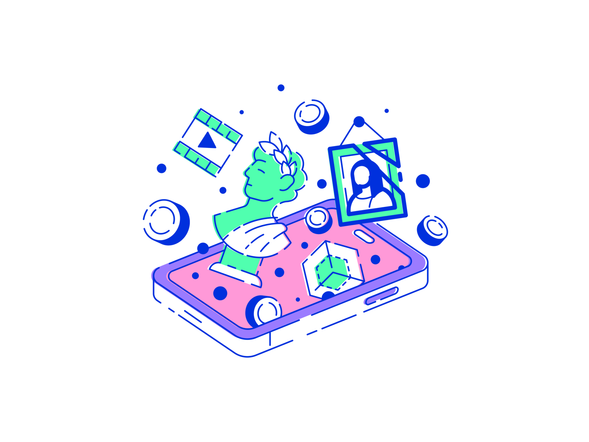 Crypto character avatar illustration in a vector format