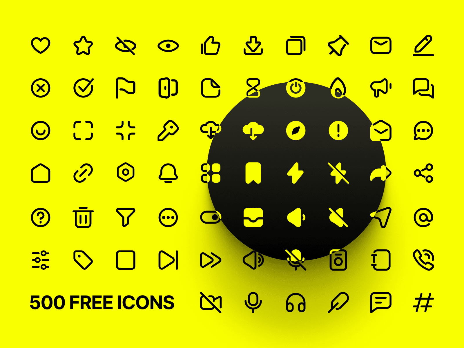 Minimalist icon design showcasing a variety of themes.