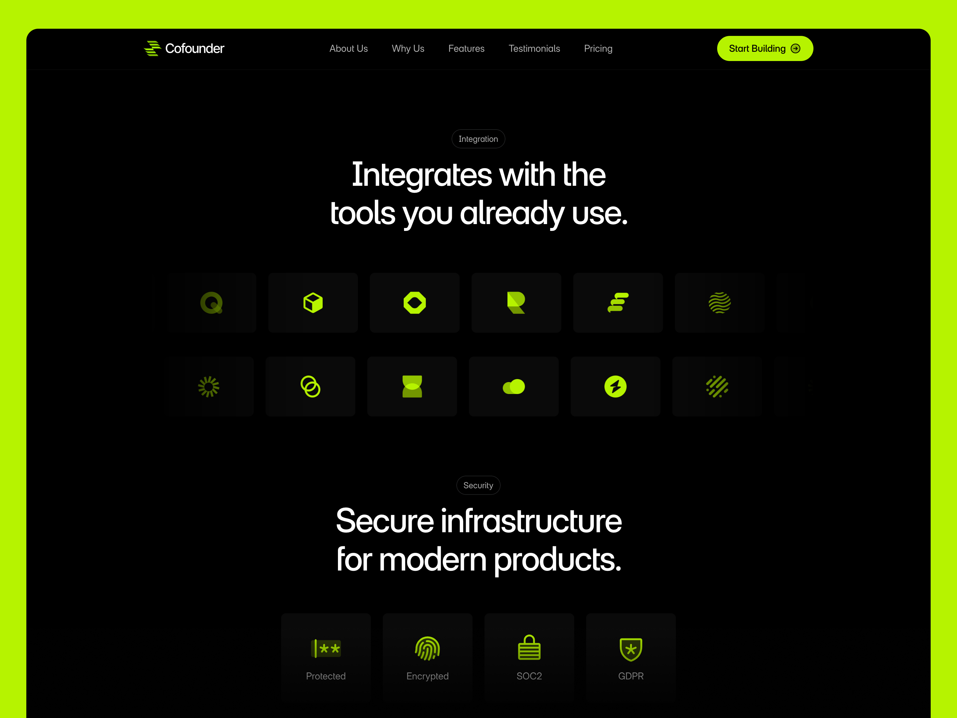 Color options in Cofounder template design