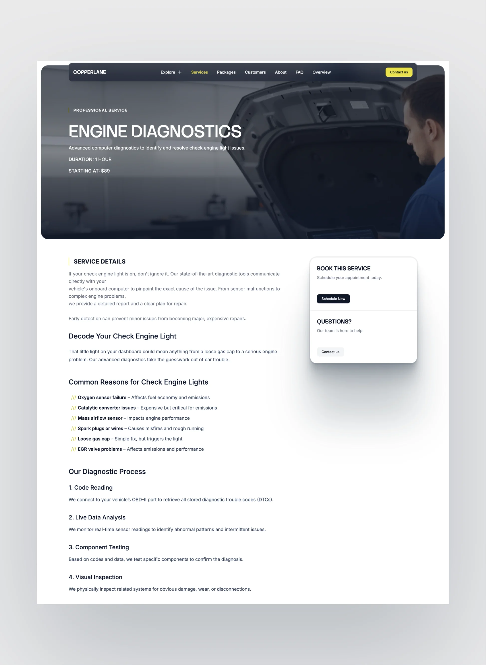 About us section in Copperlane website template
