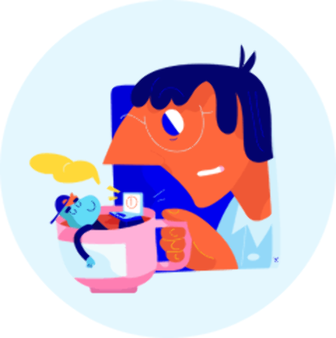 Bright flat designs representing fun and creativity