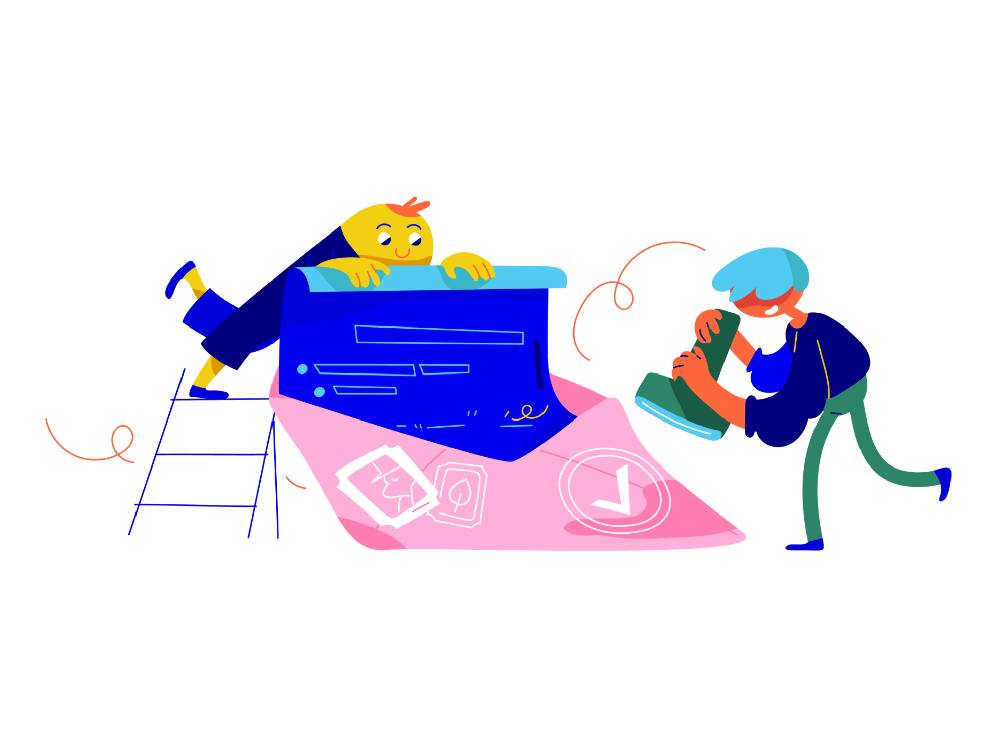 Vector graphic showcasing amusing shapes and colors