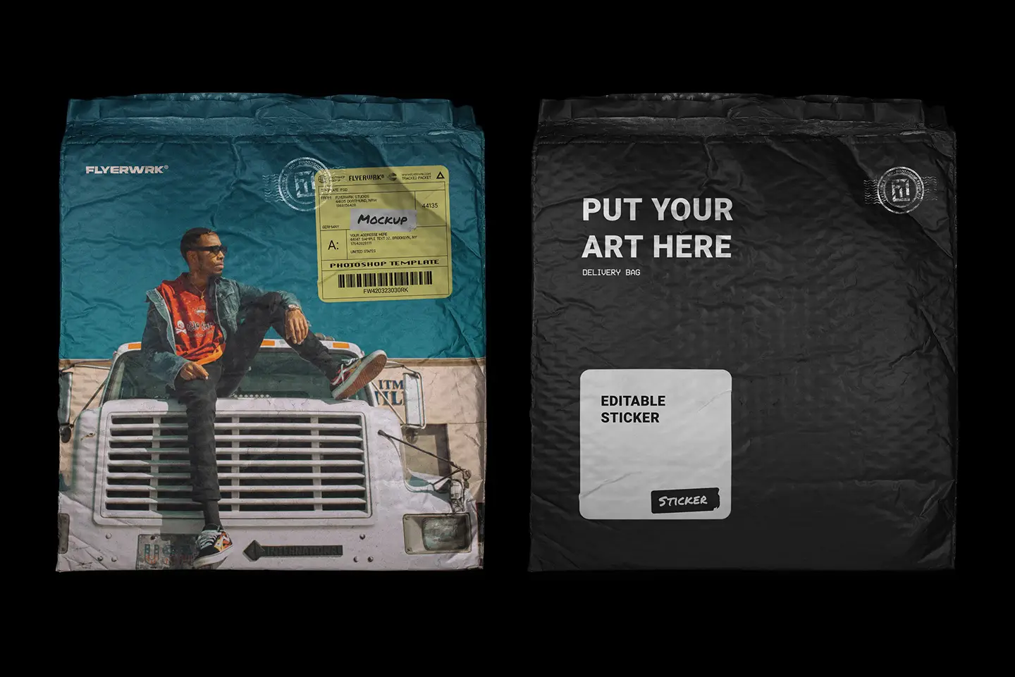 High-resolution mockup with natural bubble textures