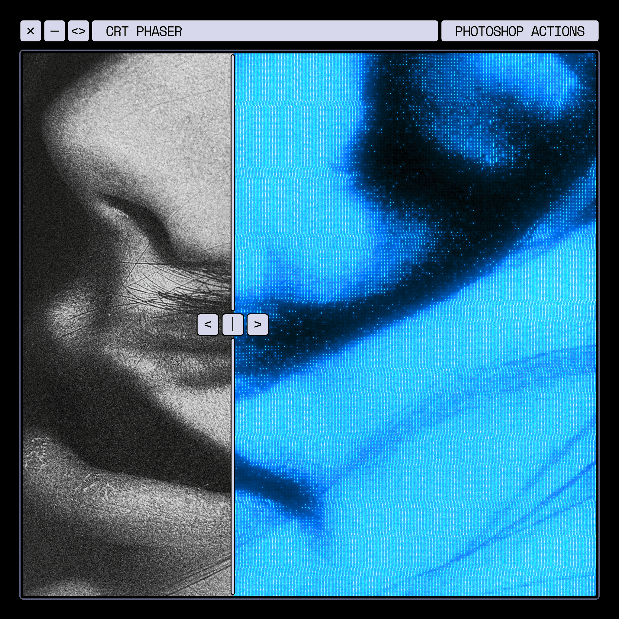 Photoshop panel showing CRT Phaser actions