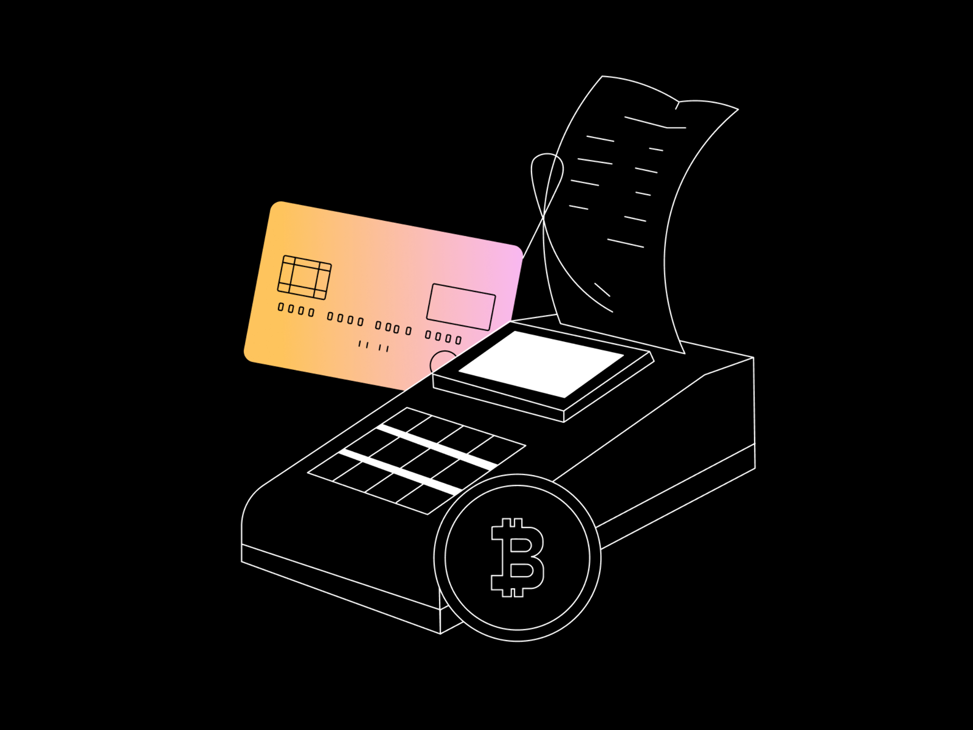 Stylish illustration with thin outlines and gradients