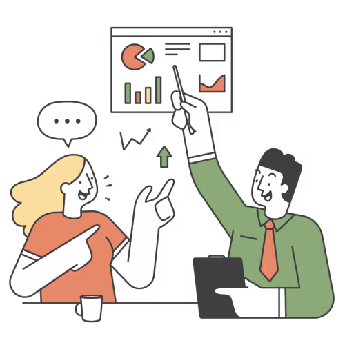 Vector illustration of data analysis with charts