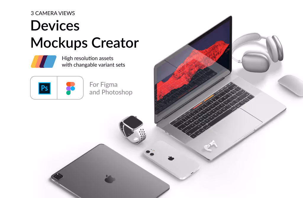 MacBook Pro mockup with a custom background