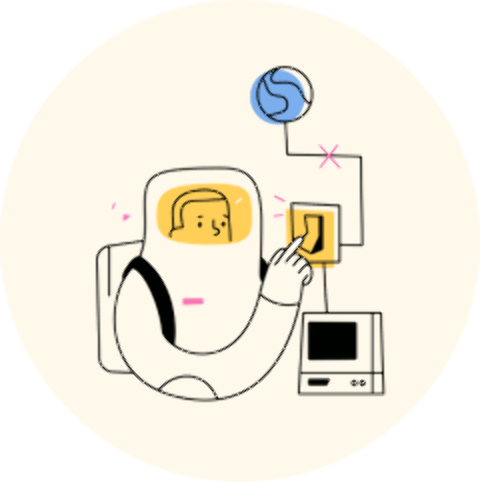 Illustration showing a character brainstorming ideas