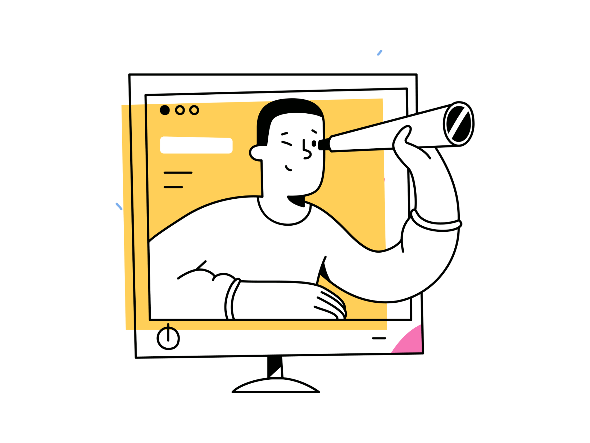Character presenting a project with enthusiasm