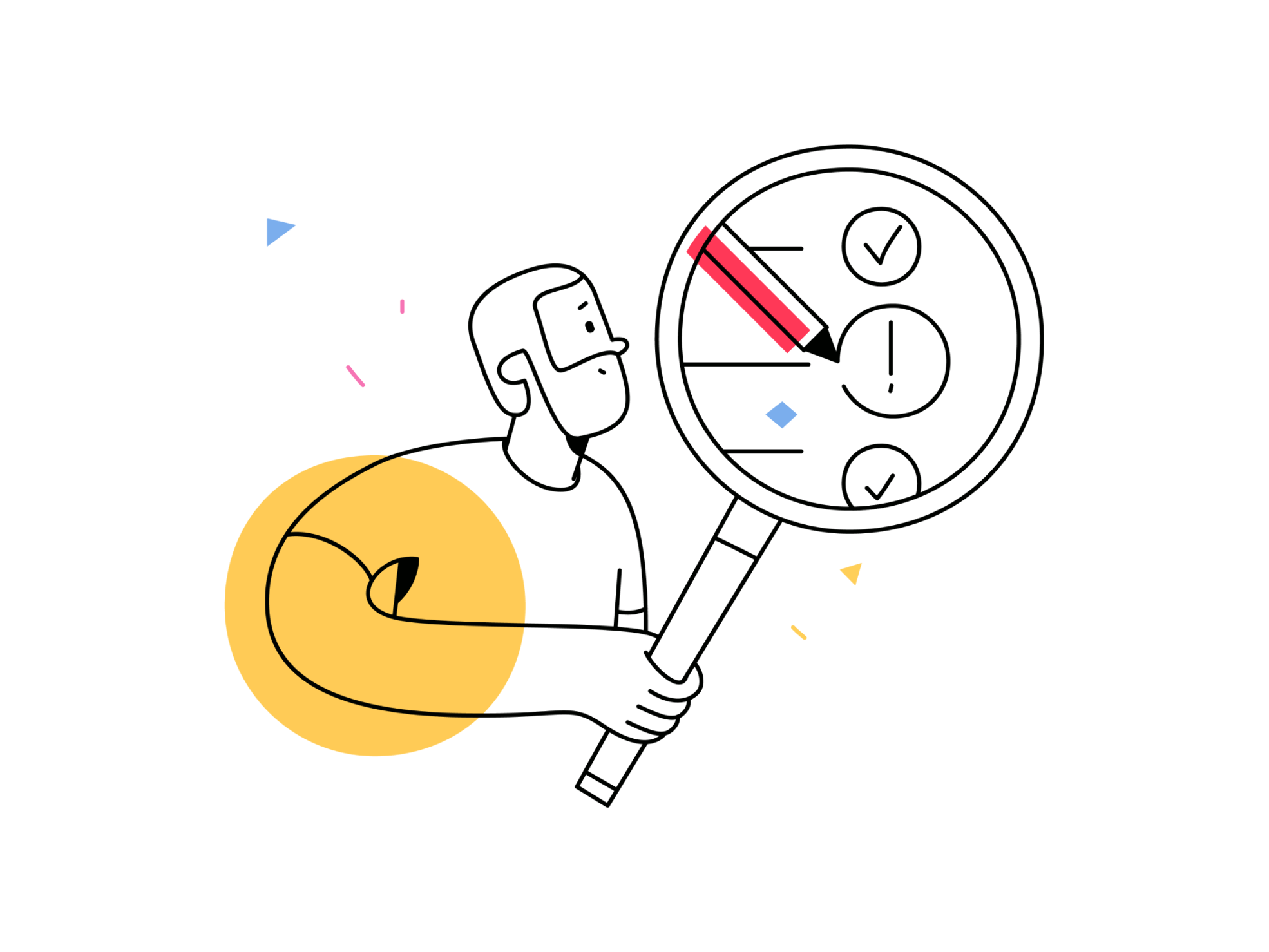 Character focused on a task with vibrant surroundings