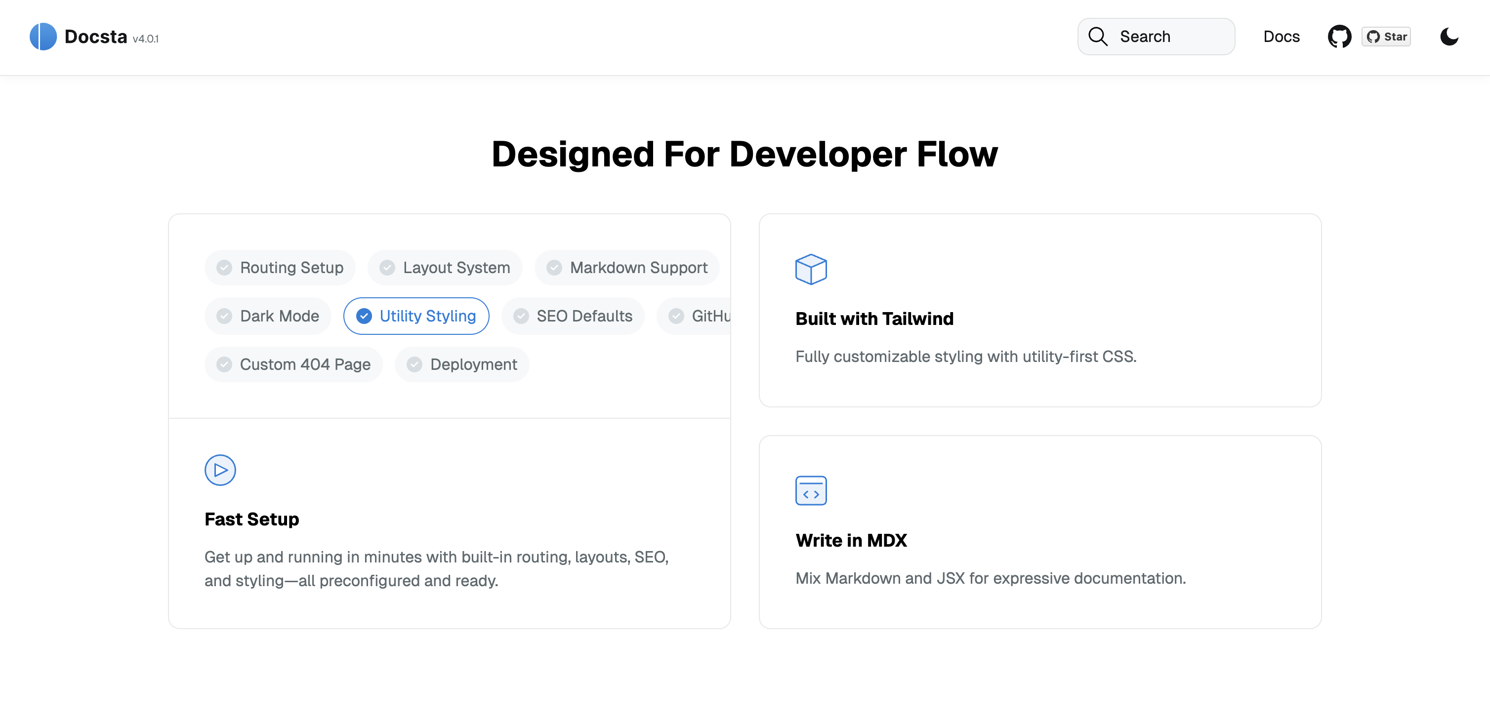 Mobile view of the Docsta Nextjs Documentation Template