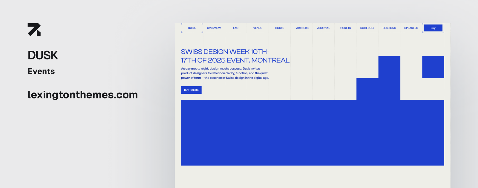 Dusk event website template showcase