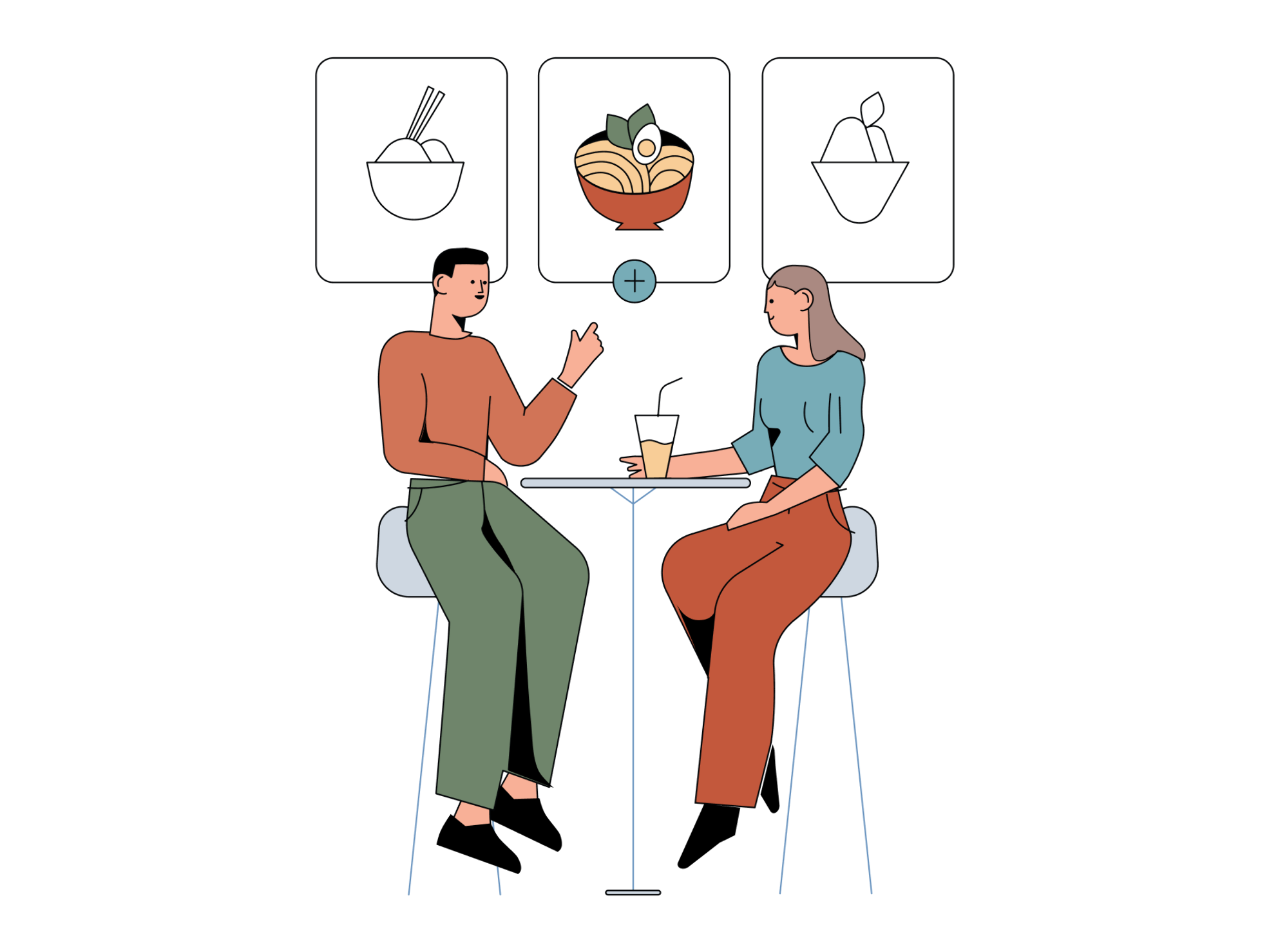 Illustration showcasing various shopping items