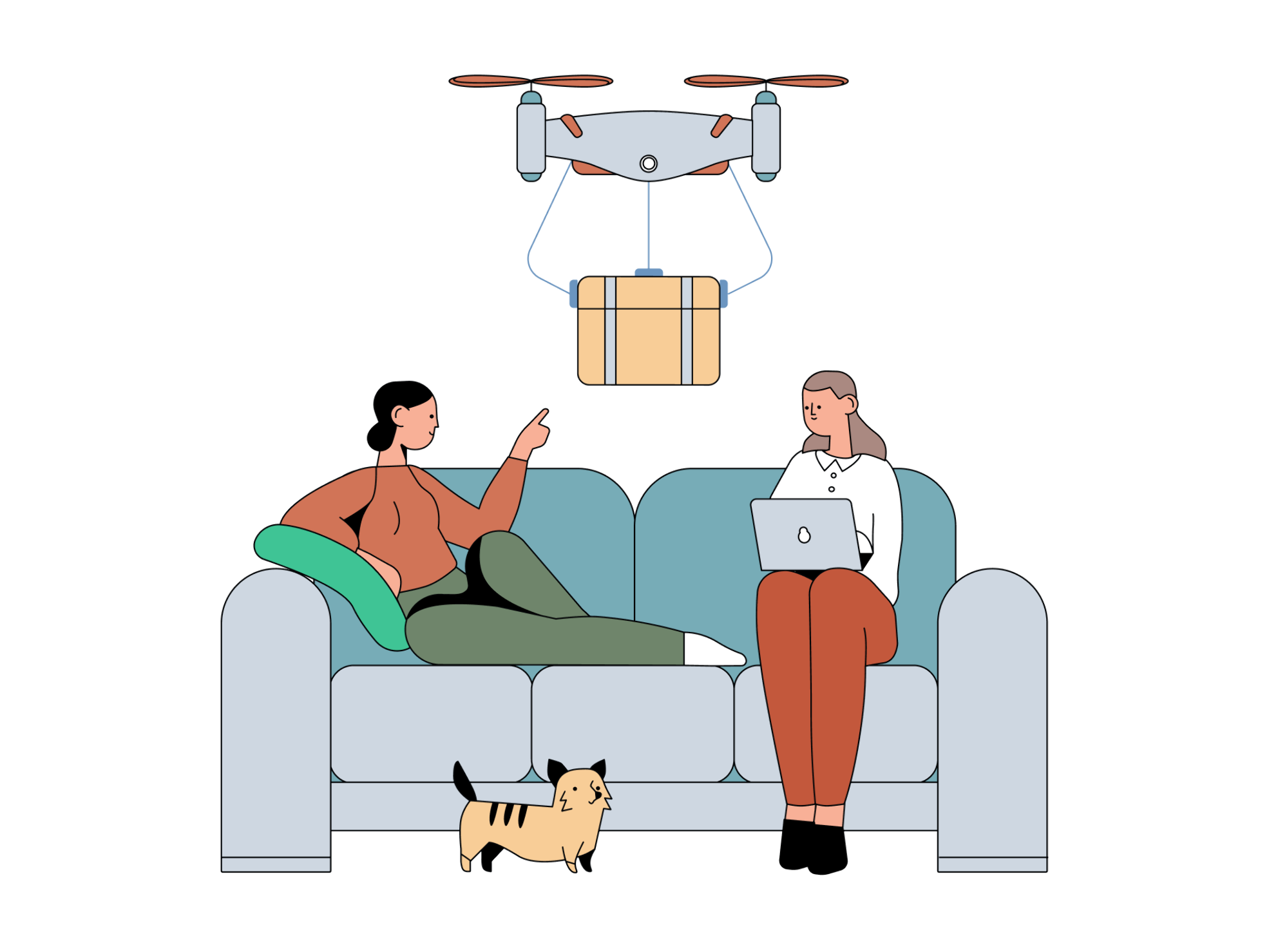 Illustration of customer making a purchase online