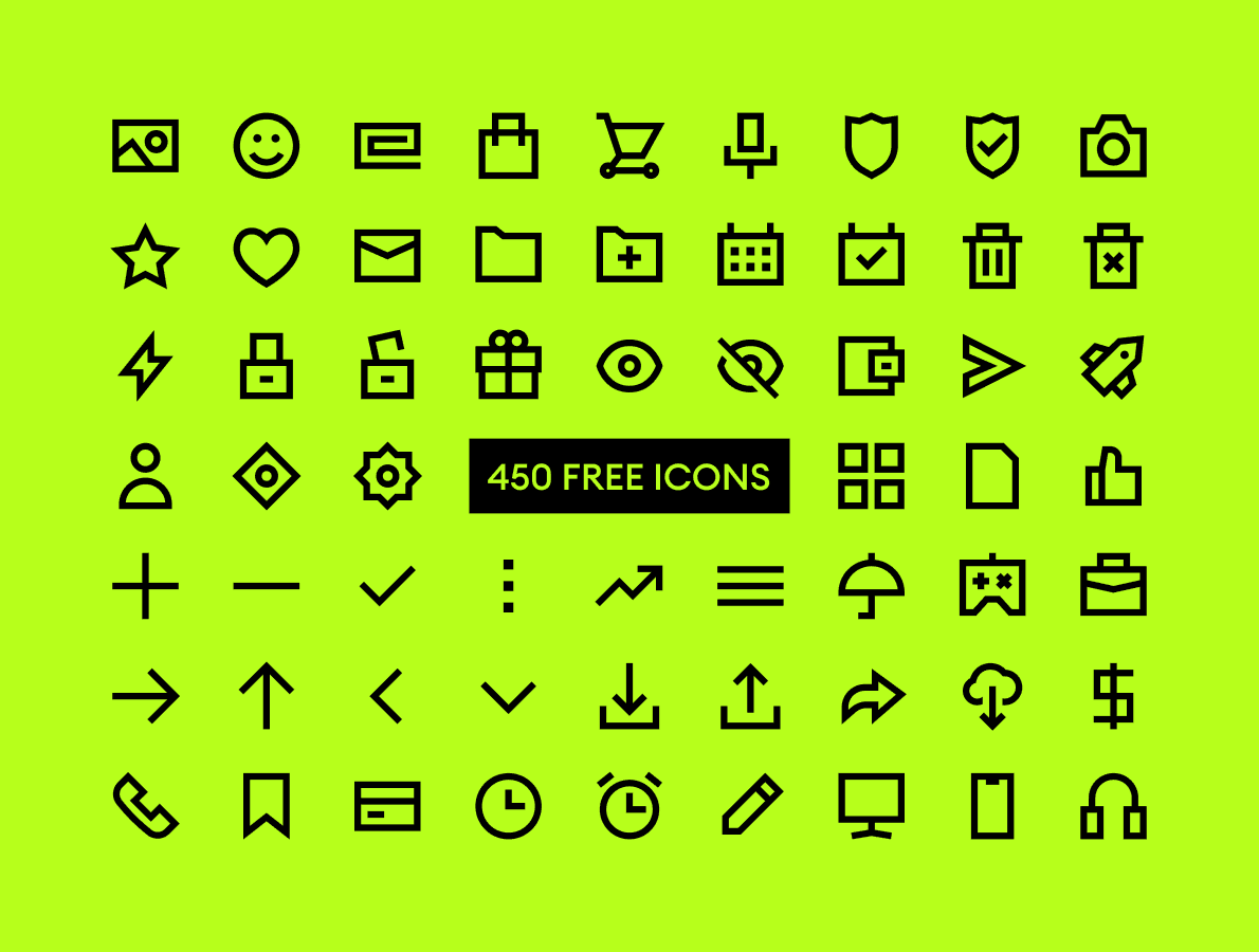 Outline icons in medium style