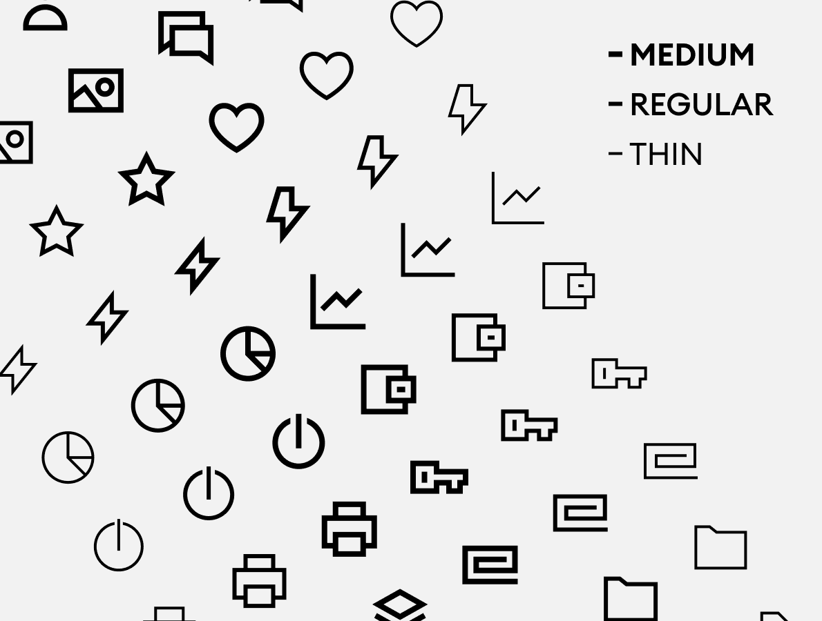 Collection of functional topics icons