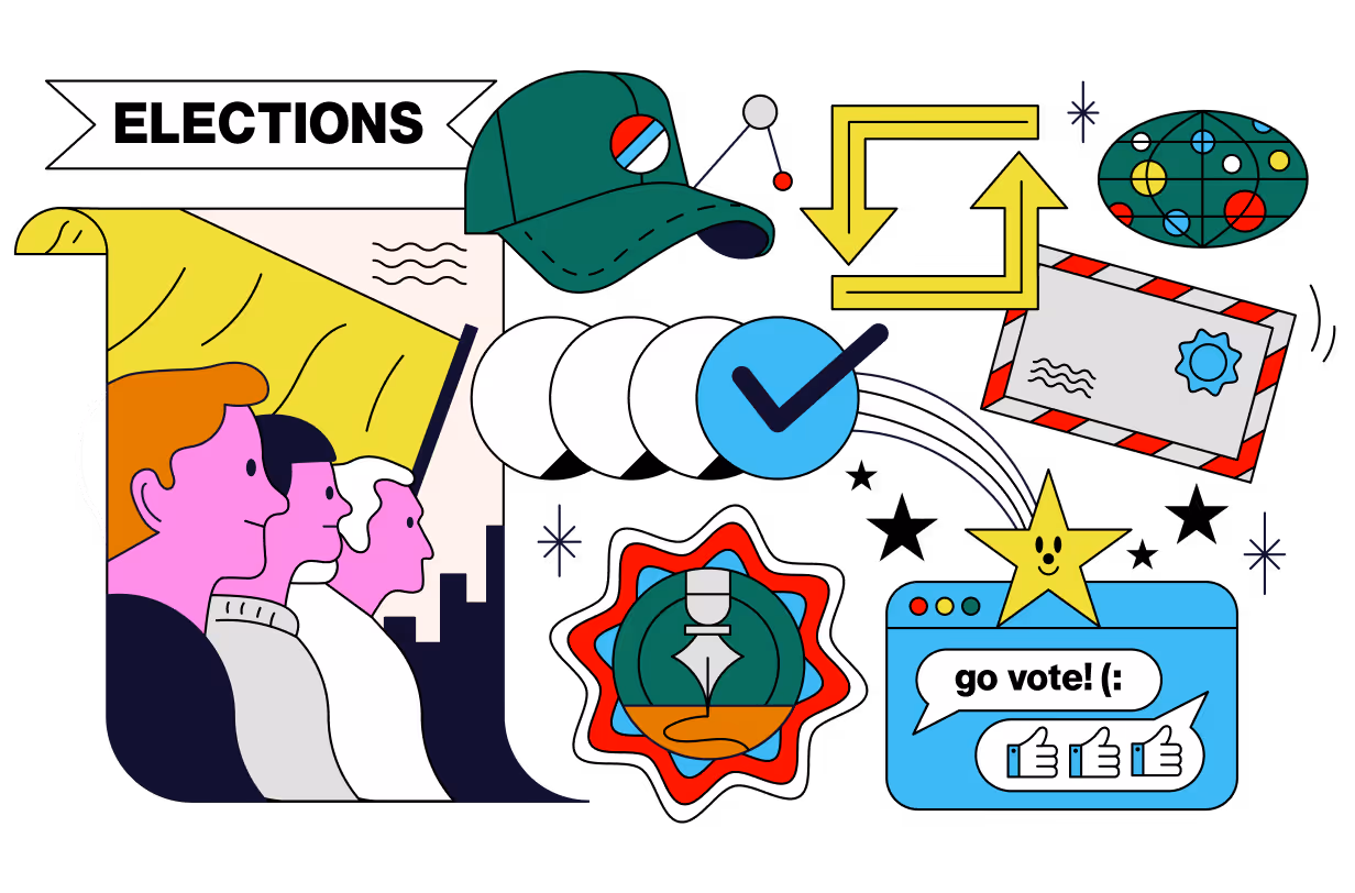 Illustration depicting a diverse group of voters