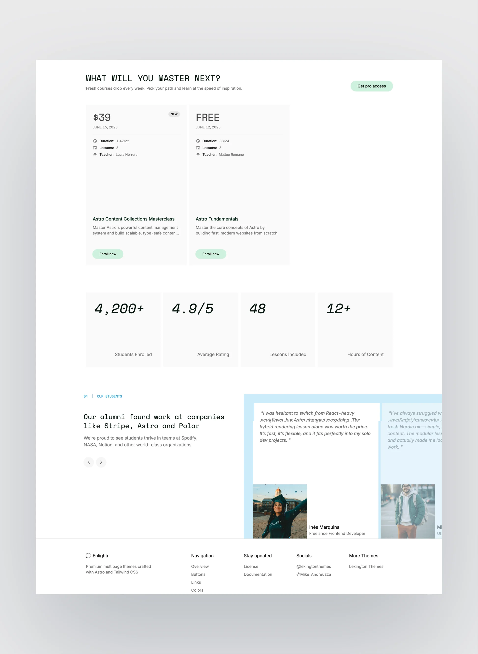Enlightr footer design preview