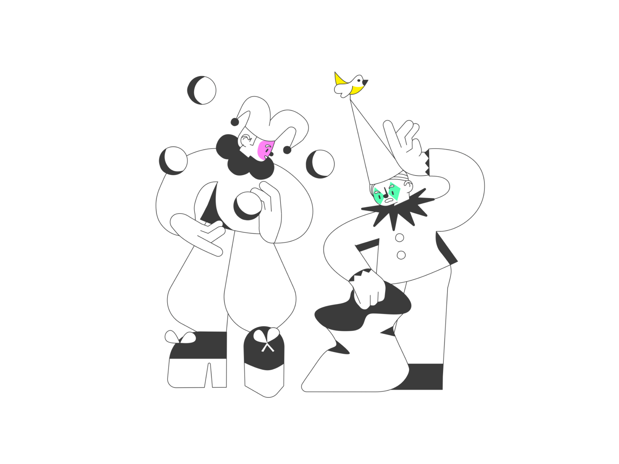 Bright and colorful 404 error illustration